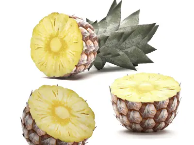 Decorative Pineapple in a pot for the interior 538 3D model