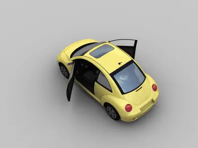 VW Beetle Turbo 5 color Low-poly 3D model