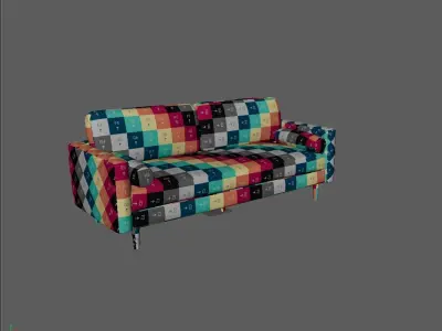 3-seater fabric sofa Stylish and Comfortable Sofa Free 3D model