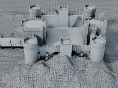 Low Poly Castle Low-poly 3D model