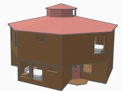 Octagon House 1-64 S Scale 3D print model