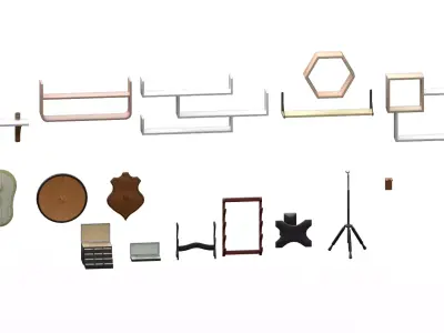 Modern Geometric Decoration Prop Set Low Poly Interior Low-poly 3D model