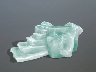 Altar Set emerald quartz Low-poly 3D model
