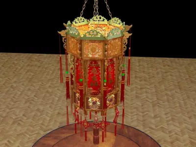 Chinese palace lantern  3D model 5