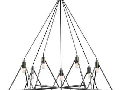 gitter geometric chandelier with six lights 3D model