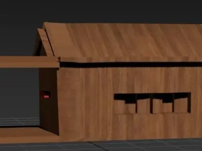 Rural hut wooden house 3D model