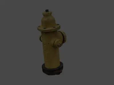 Rusty Yellow Fire Hydrant 3D model