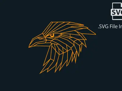 Eagle Wireframe Pendant Amulet Necklace 3D print model