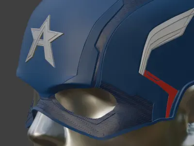 Captain america us agent helmet 3D model