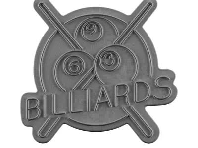 Billiards Neon Sign 3D model