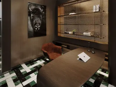 American-style modern study room 3D model