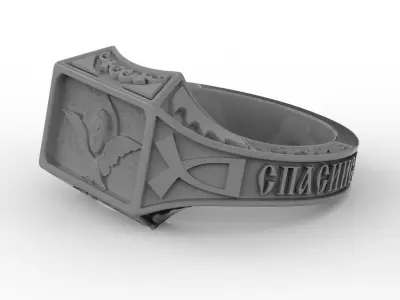 Ring on a church theme 3D print model