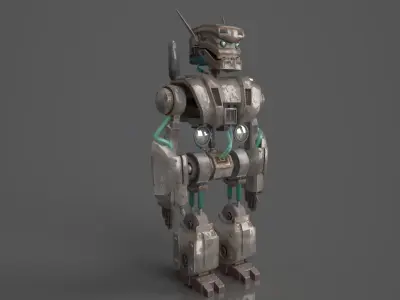 Old Robot Low-poly 3D model