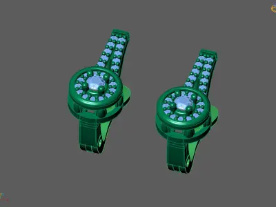 Women Earrings 3DM STL Womens Earring Renders 3D print models   3D print model shop