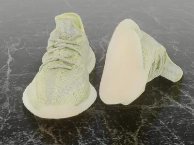 ADIDAS YEEZY BOOST 350 V2 GREEN GLOW 3D SHOES Low-poly 3D model