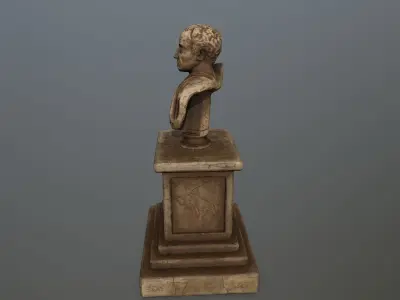 cesare bronze bust Low-poly 3D model