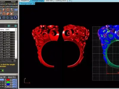 Designer ring 3D print model buy