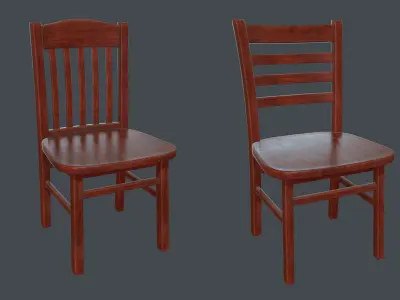 Chairs and Tables Pack Low-poly 3D model