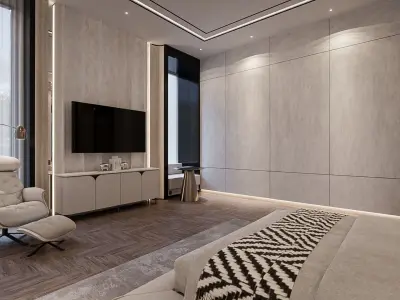 Bedroom - Modern Style Blender - Fbx - Obj 3D model