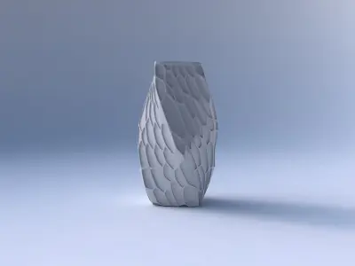Vase twisted quadratic with organic dents 3D print model
