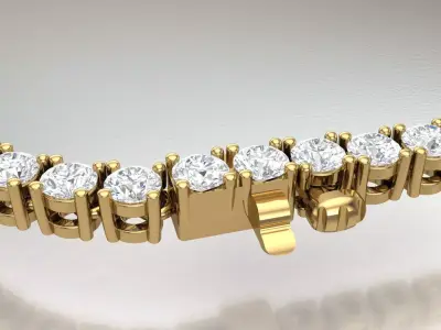 Tennis diamond necklace Link 47349 3D print model