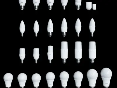 LED Bulb Lamps Set Avid Lighting Free 3D model