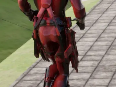 Super Hero Deadpool  3d character  Running animation  3D model