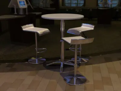 Cocktail Table Bar Free low-poly 3D model