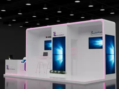 booth 6x3 open 3 side  3D model
