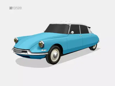 Citroen ID DS 19 sedan 1955 Low-poly 3D model