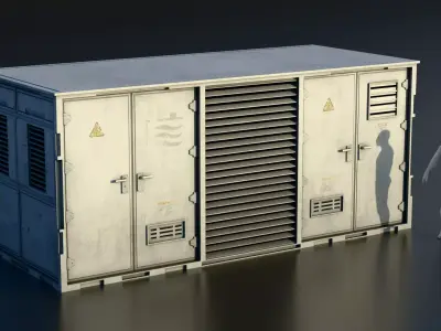 Electrical Container Box Large - Industrial Machine Type E Low-poly 3D model