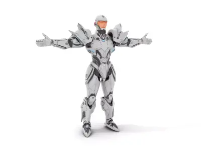 Futuristic Battle Armor model pack Low-poly 3D model