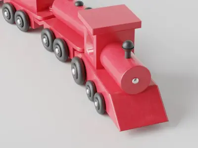 Toy Train Low-poly 3D model