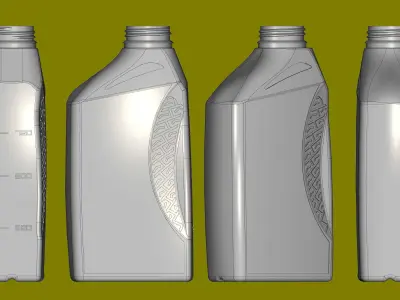 Plastic canister for engine oil B and BK 1L 3D print model