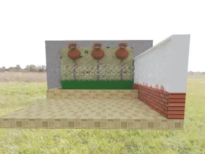 Simple Ablution Place in Mosque Design outdoor 3D print model