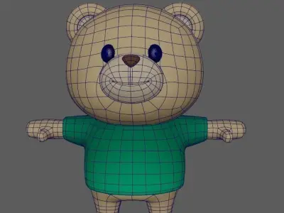 Bear 02 - SD Character Ready Animation-Game VR  Low-poly 3D model