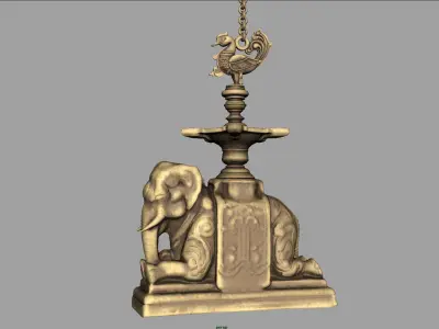 elephant oil lamp 3D model