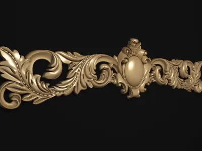 Carving ornate gold ornament 3D model purchase