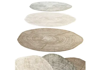 Woodcut Tree Ring Rugs Set 169 200cm  3D model