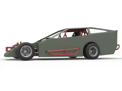 Vintage Asphalt Modified stock car V4 Scale 1 to 25 3D print model