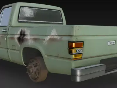 old rugged car 3D model