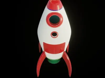 Cartoon Rocket 3D model Low-poly 3D model