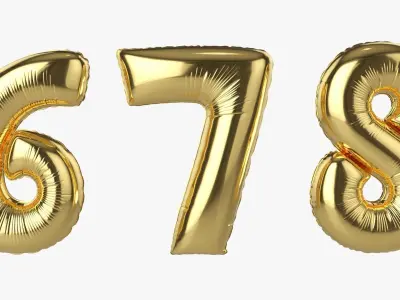 Foil air balloon numbers 02 3D model