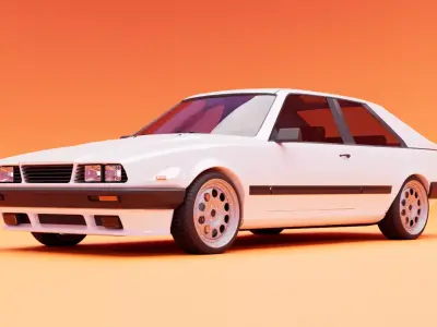 80s fastback coupe Low-poly 3D model