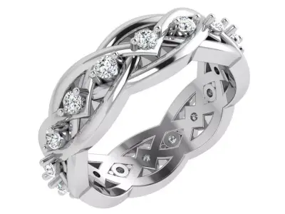 Twisted Diamond Band 4444 3D print model