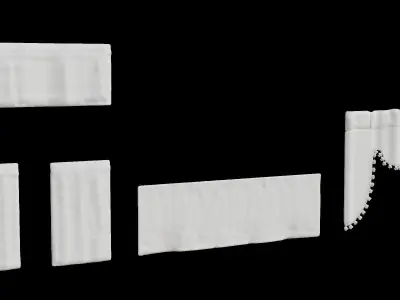 Set Of 3 Curtains 3D model