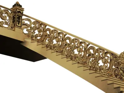 Lion Ladder Classic frame of luxurious gold interior  3D model