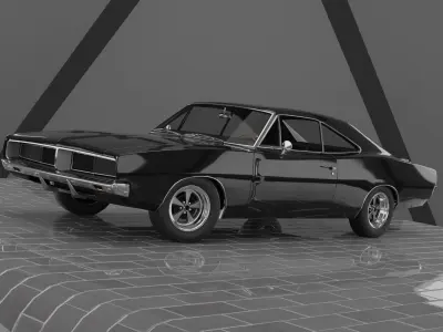 1960s Muscle Car 8 Fully Featured Low-poly 3D model