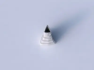 Vase grounded tilted triangle with sharp ribbons 3D print model