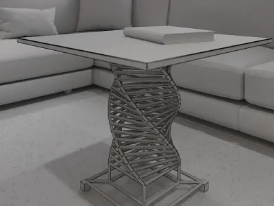 glass center table  Free low-poly 3D model